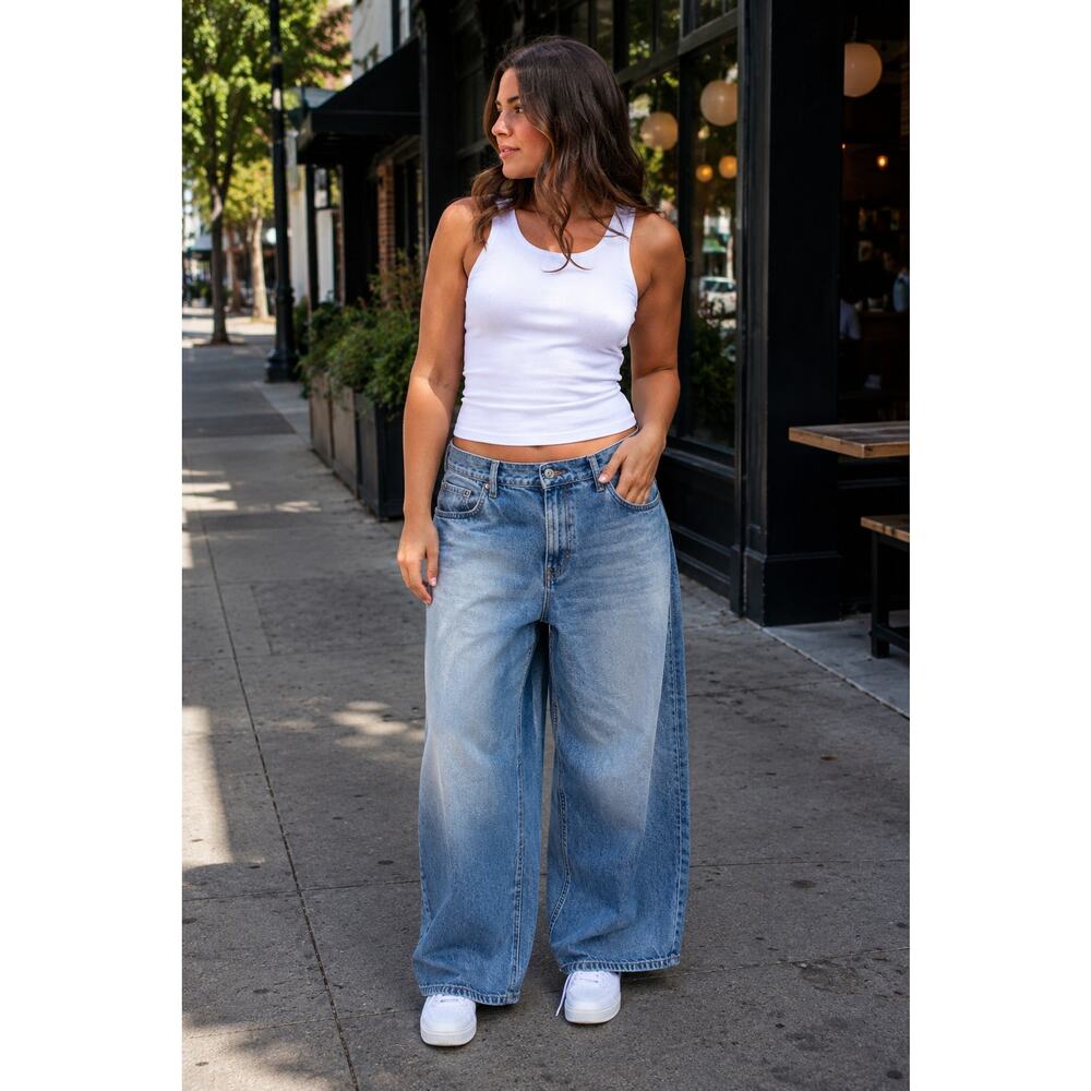 BDG Urban Outfitters Baggy Wide Leg Jeans US 10 30" Waist High Rise Y2K Denim